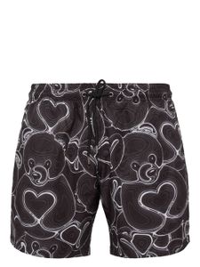 Philipp Plein bear-print swim shorts - Noir