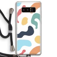 Memphis Shapes Blue: Samsung Galaxy Note 8 Transparant Hoesje met koord