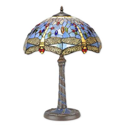 A TIFFANY STYLE TABLE LAMP (BLUE)
