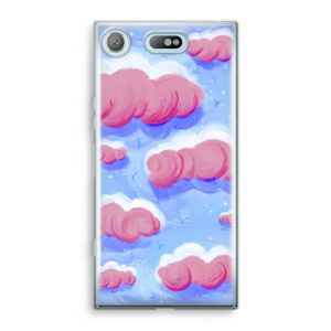 Roze wolken met vogels: Sony Xperia XZ1 Compact Transparant Hoesje