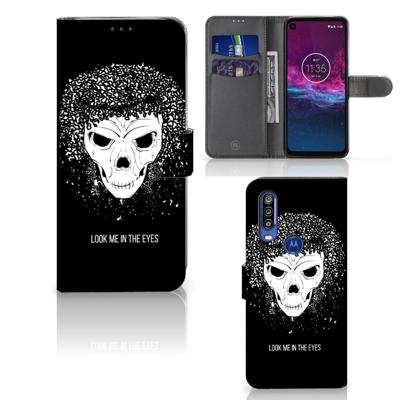 Telefoonhoesje met Naam Motorola One Action Skull Hair