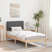 Bedframe met Gevoerd Hoofdgedeelte Donkergrijs 90 x 190 cm