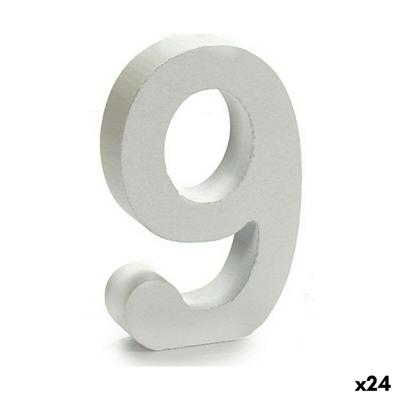 Cijfer Pincello 9 Wit 2 x 16 x 14,5 cm (24 Stuks)