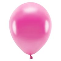 100x Milieuvriendelijke ballonnen fuchsia roze 26 cm voor lucht of helium   -