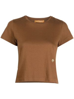 Rejina Pyo t-shirt crop à manches courtes - Marron