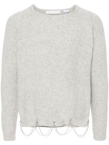 Random Identities crystal-embellished wool-blend jumper - Gris