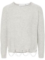 Random Identities crystal-embellished wool-blend jumper - Gris - thumbnail