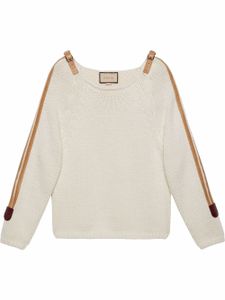 Gucci pull en laine à sangles à boucles - Blanc