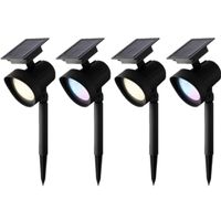 Set van 6x stuks solar spotlights/tuinpad verlichting op zonne-energie 31 cm