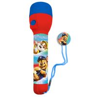 Paw Patrol kinder zaklamp/leeslamp - rood/blauw - kunststof - 16 x 4 cm   -