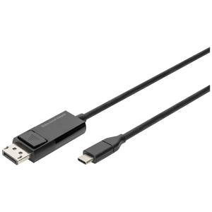 Digitus AK-300334-020-S USB-C-displaykabel DisplayPort / USB-C Aansluitkabel DisplayPort-stekker, USB-C stekker 2.00 m Zwart Afgeschermd (drievoudig),