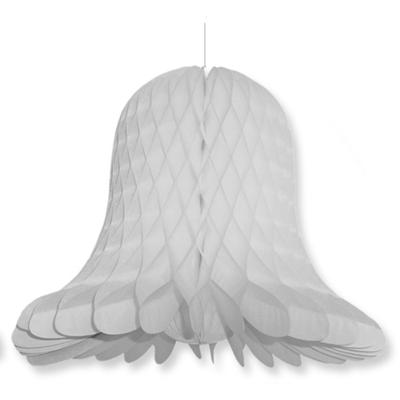 Kerstklokken lampionnen - lichtgrijs - 30 x 30 cm - Kerstversiering - Papier
