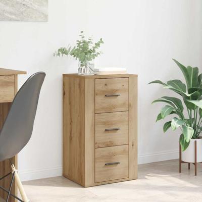 Dressoir artisanaal eikenkleurig 40 x 33 x 70 cm Bewerkt hout