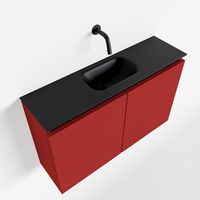 Toiletmeubel Mondiaz Ture | 80 cm | Meubelkleur Fire | Eden wastafel Urban Midden | Zonder kraangat