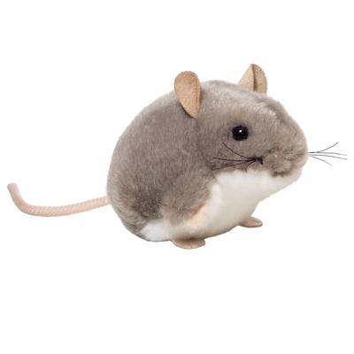 Hermann Teddy Knuffeldier Muis - pluche - grijs - 9 cm