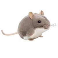 Hermann Teddy Knuffeldier Muis - pluche - grijs - 9 cm