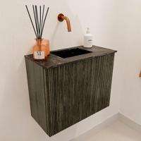 Toiletmeubel Mondiaz Joya Dlux | 50 cm | Meubelkleur Shadow | Faye wastafel Lava Wasbak Midden | Zonder kraangat(en)