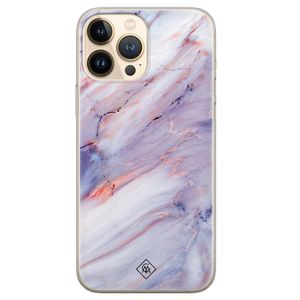 iPhone 13 Pro Max siliconen hoesje - Marmer paars