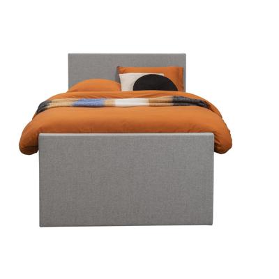 Leen Bakker - Boxspring Met Opbergruimte En Voetbord Liv Egaal - Licht - 120x200cm - Stof - Grijs