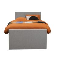 Leen Bakker - Boxspring Met Opbergruimte En Voetbord Liv Egaal - Licht - 120x200cm - Stof - Grijs