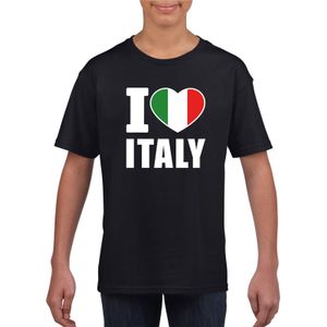 Zwart I love Italie fan shirt kinderen