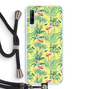 Flamingo party: Huawei P Smart Pro Transparant Hoesje met koord