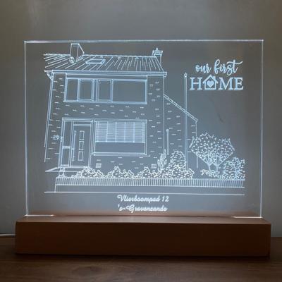 3D LED LAMP - Lijntekening van je huis - Ontwerp-zelf.nl