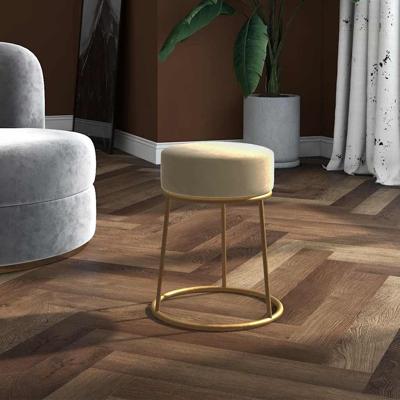 Hocker rond fluweel donkergrijs