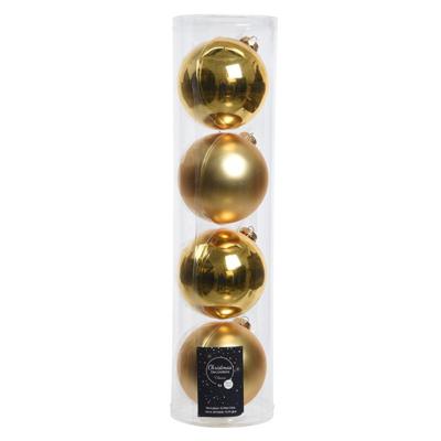 Decoris kerstballen - 16x st - goud - D10 cm - glas - kerstversiering