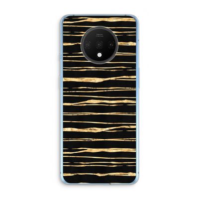 Gouden strepen: OnePlus 7T Transparant Hoesje
