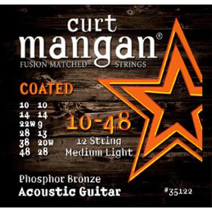 Curt Mangan Phosphor Bronze Coated 10-48 12-String snarenset voor 12-snarige akoestische gitaar