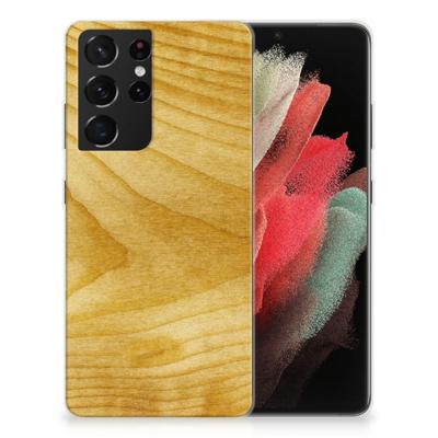 Samsung Galaxy S21 Ultra | Bumper Hoesje | Licht Hout