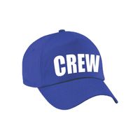 Blauwe crew personeel team pet / cap voor volwassenen - thumbnail