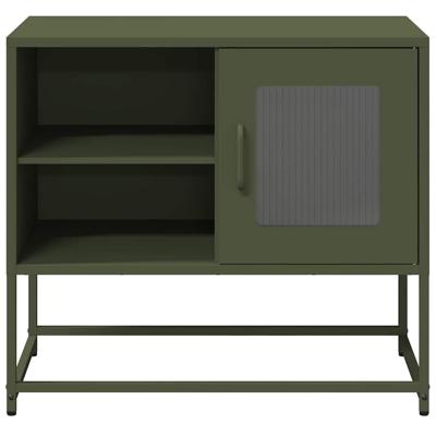Tv-meubel 68x39x60,5 cm staal olijfgroen