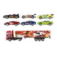 Toi-Toys Metal Vrachtwagen met 6 Raceauto's - thumbnail