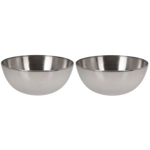 2x Salade schalen RVS 20 cm