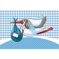 Raamvlag geboorte jongen - blauw - 60 x 90 cm - polyester - kraamversiering - feestartikelen