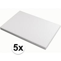 Hobby/knutsel Piepschuim schijf - 5x - wit - 20 x 30 x 2 cm - figuur en vormen Hobby/knutsel Piepschuim schijf - 5x - wit - 20 x 30 x 2 cm - figuur en vormen