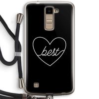 Best heart black: LG K10 (2016) Transparant Hoesje met koord