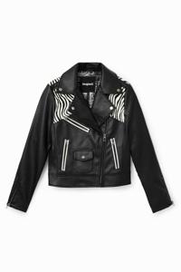 Bikerjack met zebraprint - BLACK - M