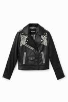 Bikerjack met zebraprint - BLACK - S