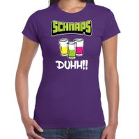 Apres ski t-shirt voor dames - schnaps - paars - apres ski/wintersport - skien