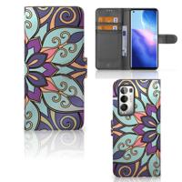 OPPO Find X3 Neo 5G Hoesje Purple Flower | Portemonnee hoesje