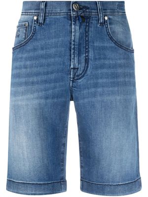 Jacob Cohën short en jean à taille mi-haute - Bleu