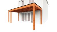 Trendhout Aanbouwveranda Modena 590x300 cm - model links- Plat dak- Hout- Trendhout