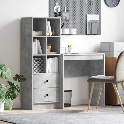 Bureau met lade 2 pcs Beton Grijs