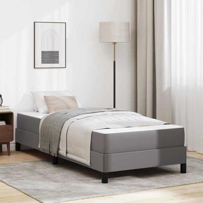 Bed met matras Grijs 90 x 200 cm Kunstleer