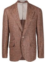 Brunello Cucinelli blazer boutonné à carreaux - Orange