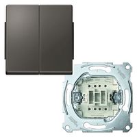 Merten Aquadesign serieschakelaar met drukknop antraciet MTN343514 + MTN31150000 Merten Aquadesign serieschakelaar met drukknop antraciet MTN343514 + MTN31150000