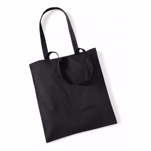 Tote bag katoenen tasje zwart 42 x 38 cm